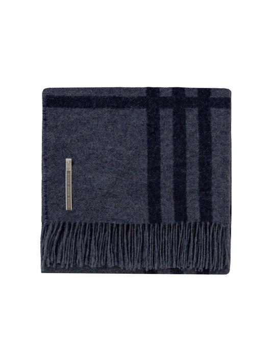 Alicia Adams Alpaca Boulder Throw Denim Blue and Navy Weston Table