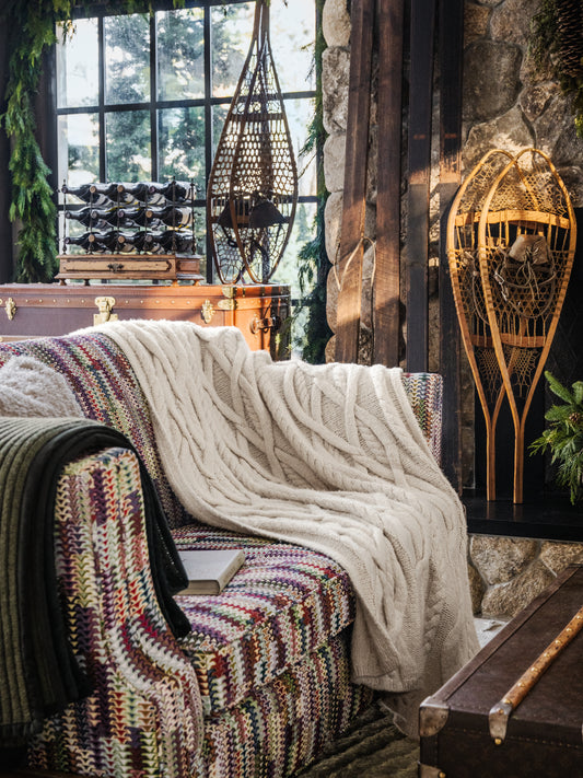 Alicia Adams Alpaca Buckley Throw Ivory Weston Table