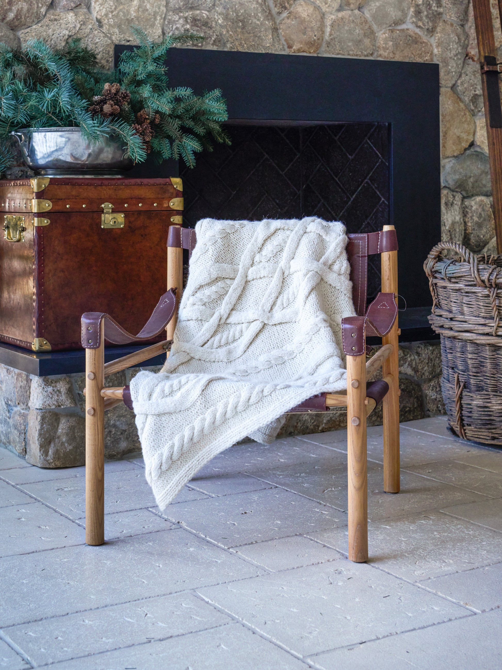 Alicia Adams Alpaca Buckley Throw Ivory Weston Table