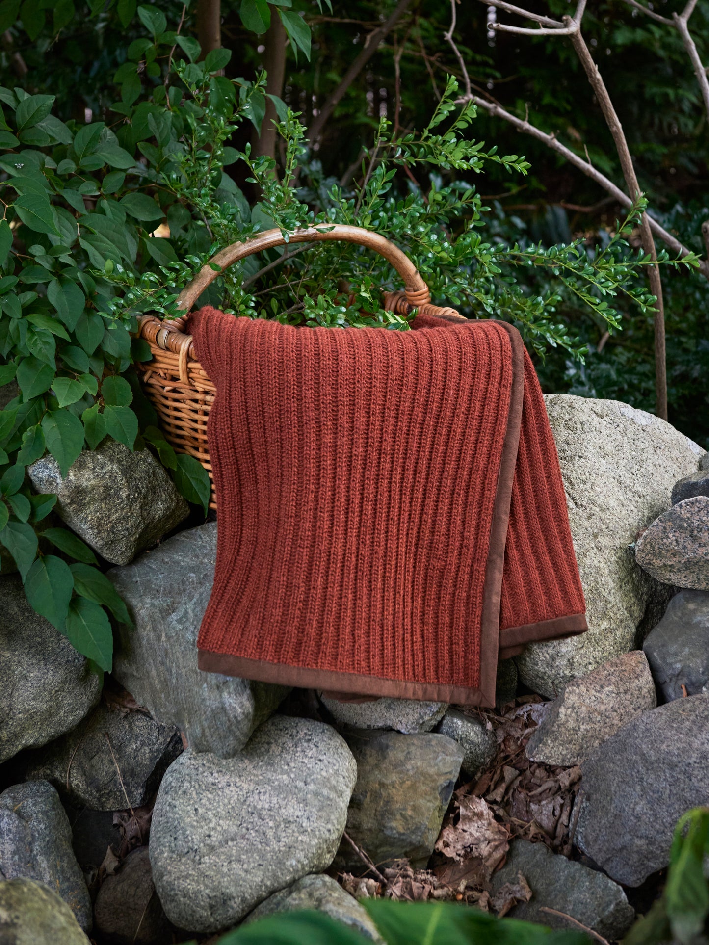 Alicia Adams Alpaca Burnt Orange Rib Throw Weston Table