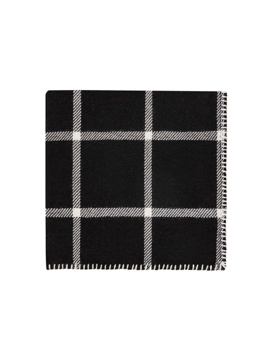 Alicia Adams Alpaca Graydon Black and Ivory Throw Weston Table