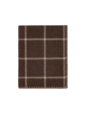  Alicia Adams Alpaca Graydon Chocolate and Taupe Throw 