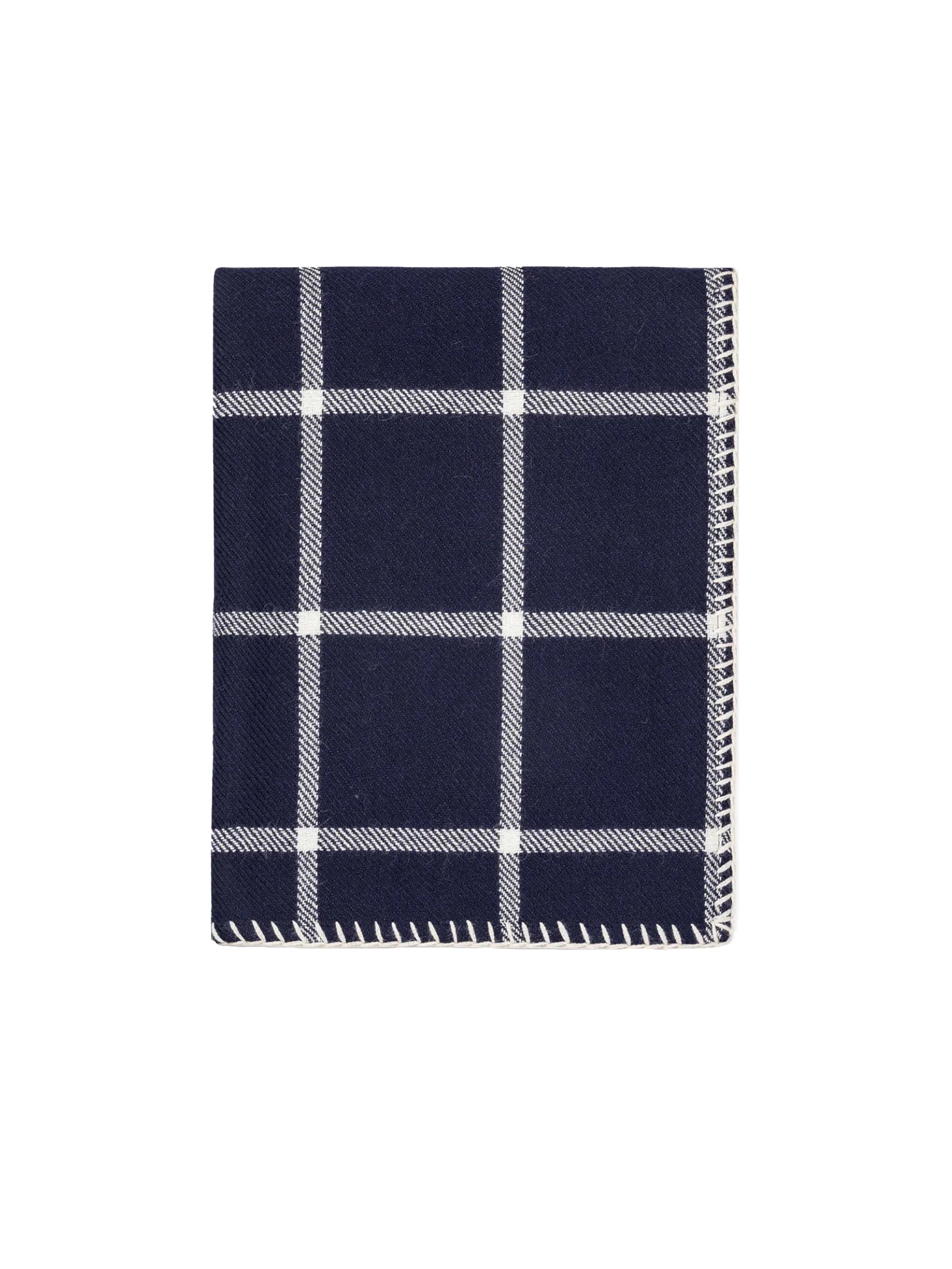 Shop the Alicia Adams Alpaca Graydon Navy and Ivory Throw at Weston Table