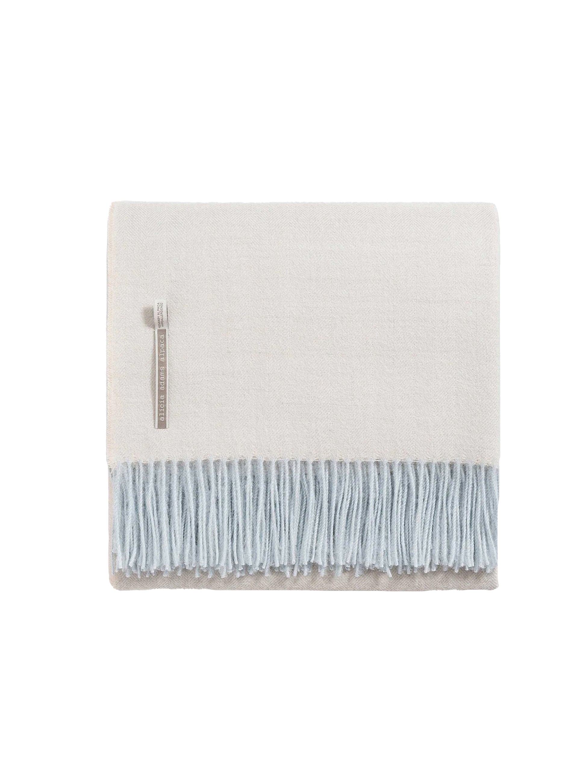 Alicia Adams Alpaca Herringbone Arctic Classic Throw Weston Table 