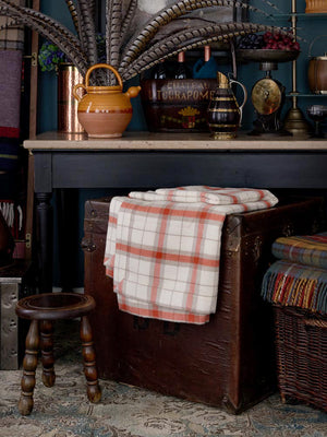  Alicia Adams Alpaca Ivory and Orange Aberdeen Throw Weston Table 