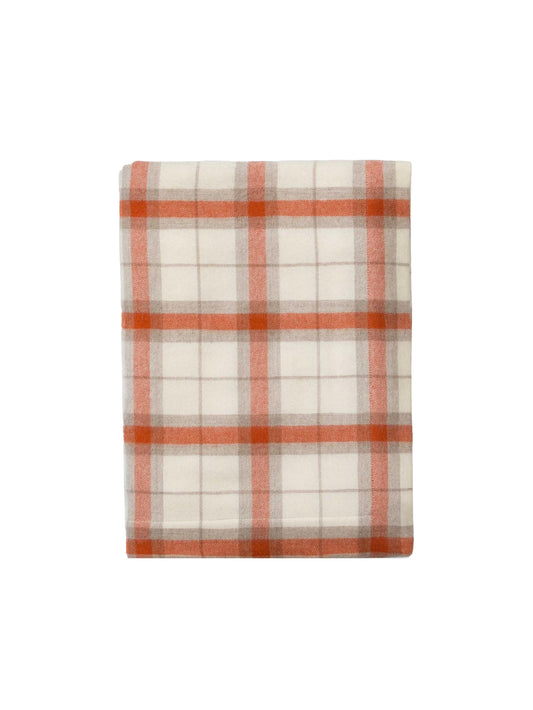 Alicia Adams Alpaca Ivory and Orange Aberdeen Throw Weston Table