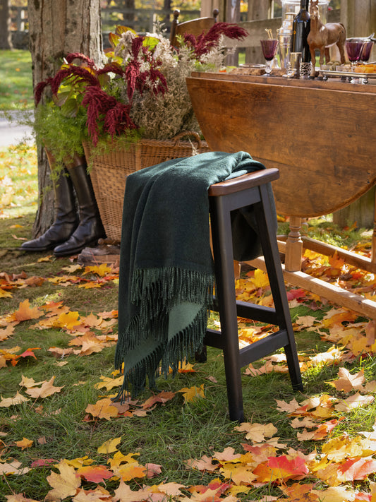 Alicia Adams Alpaca Reversible Throw Velvet Green and Sage Weston Table