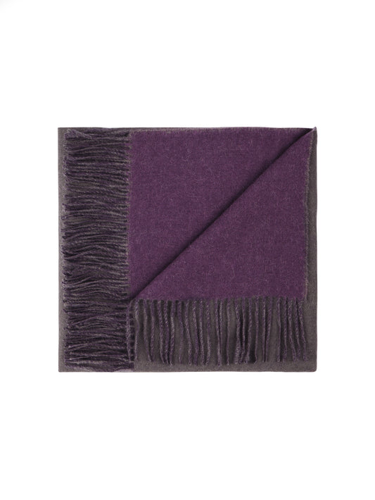 Alicia Adams Alpaca Reversible Throw Mocha and Purple Weston Table