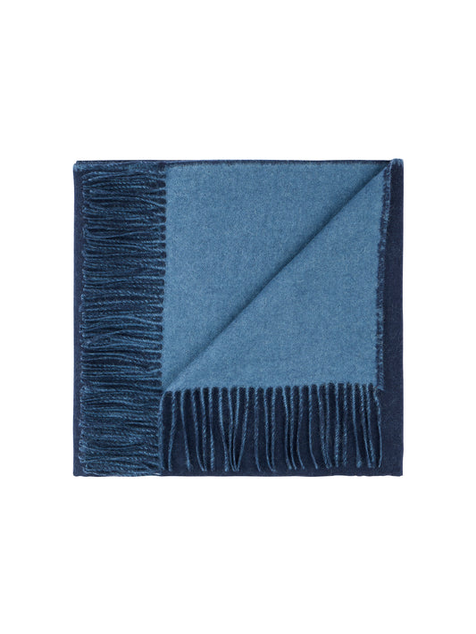 Alicia Adams Alpaca Reversible Throw Navy and English Manor Weston Table