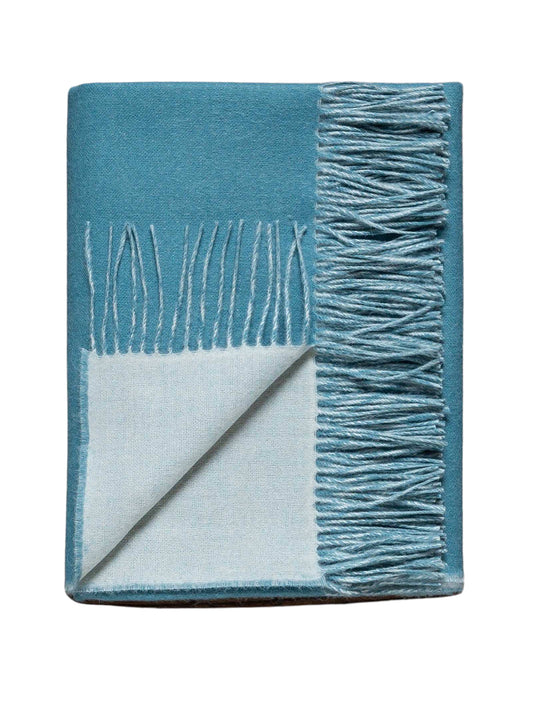 Alicia Adams Alpaca Reversible Throw Teal and Celery Weston Table SP