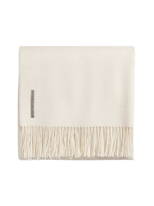 Alicia Adams Alpaca Solid Ivory Classic Throw Weston Table