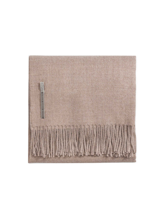 Alicia Adams Alpaca Solid Light Taupe Classic Throw Weston Table