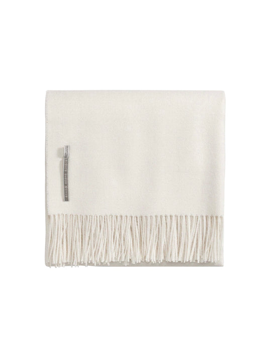 Alicia Adams Alpaca Solid White Classic Throw Weston Table