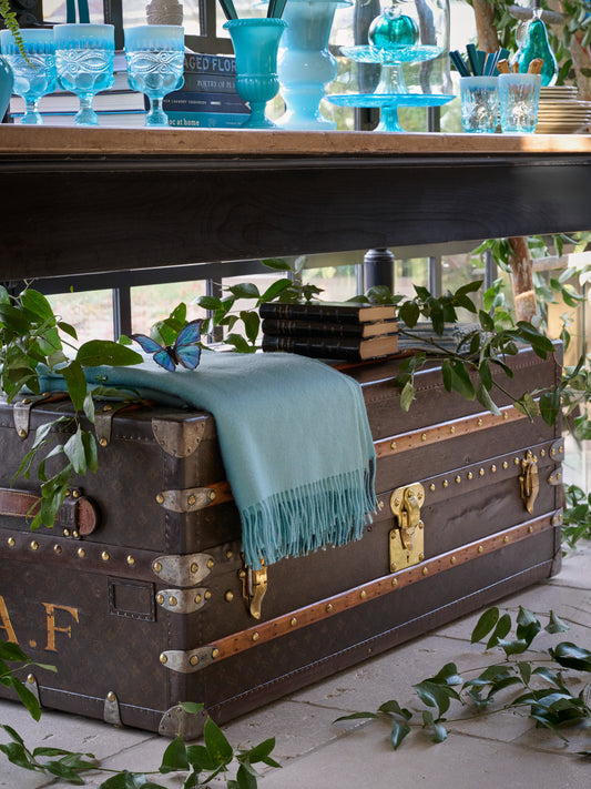 Alicia Adams Alpaca Teal Classic Throw Weston Table