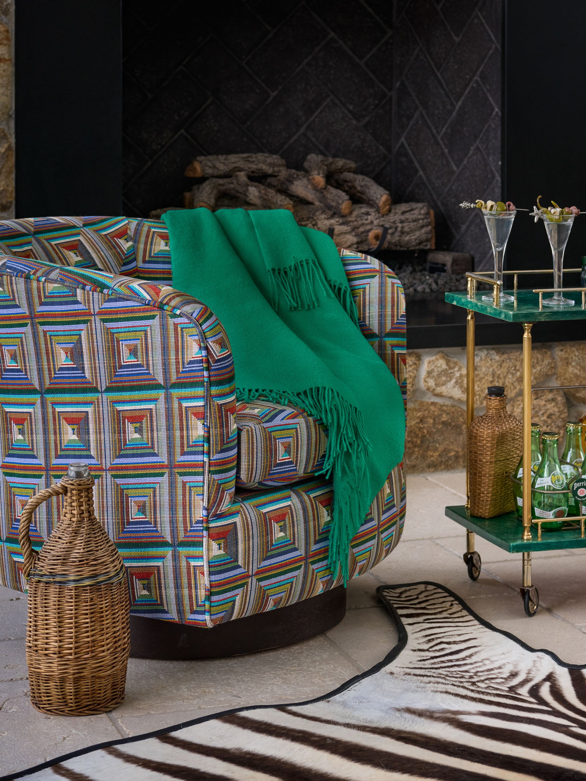 Alicia Adams Alpaca Vibrant Green Classic Throw | Blankets