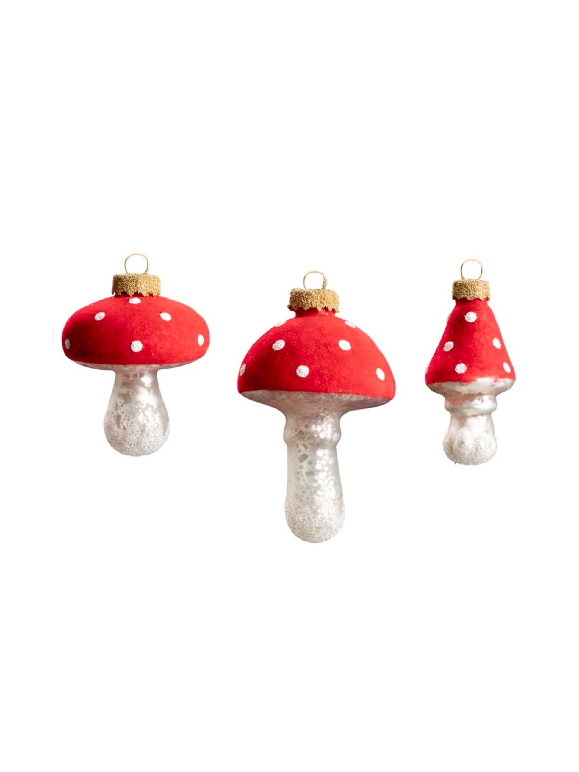 Amanita Mushroom Glass Ornaments Weston Table