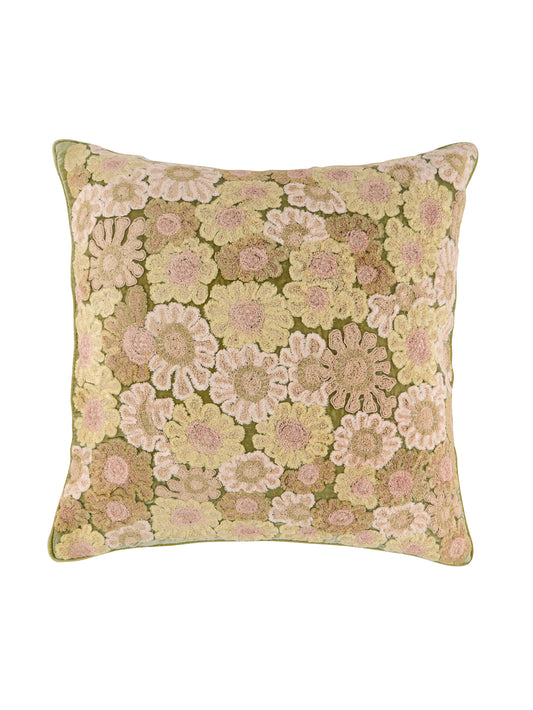 Anke Drechsel Embroidered Anouk Pillow Silver Green Weston Table