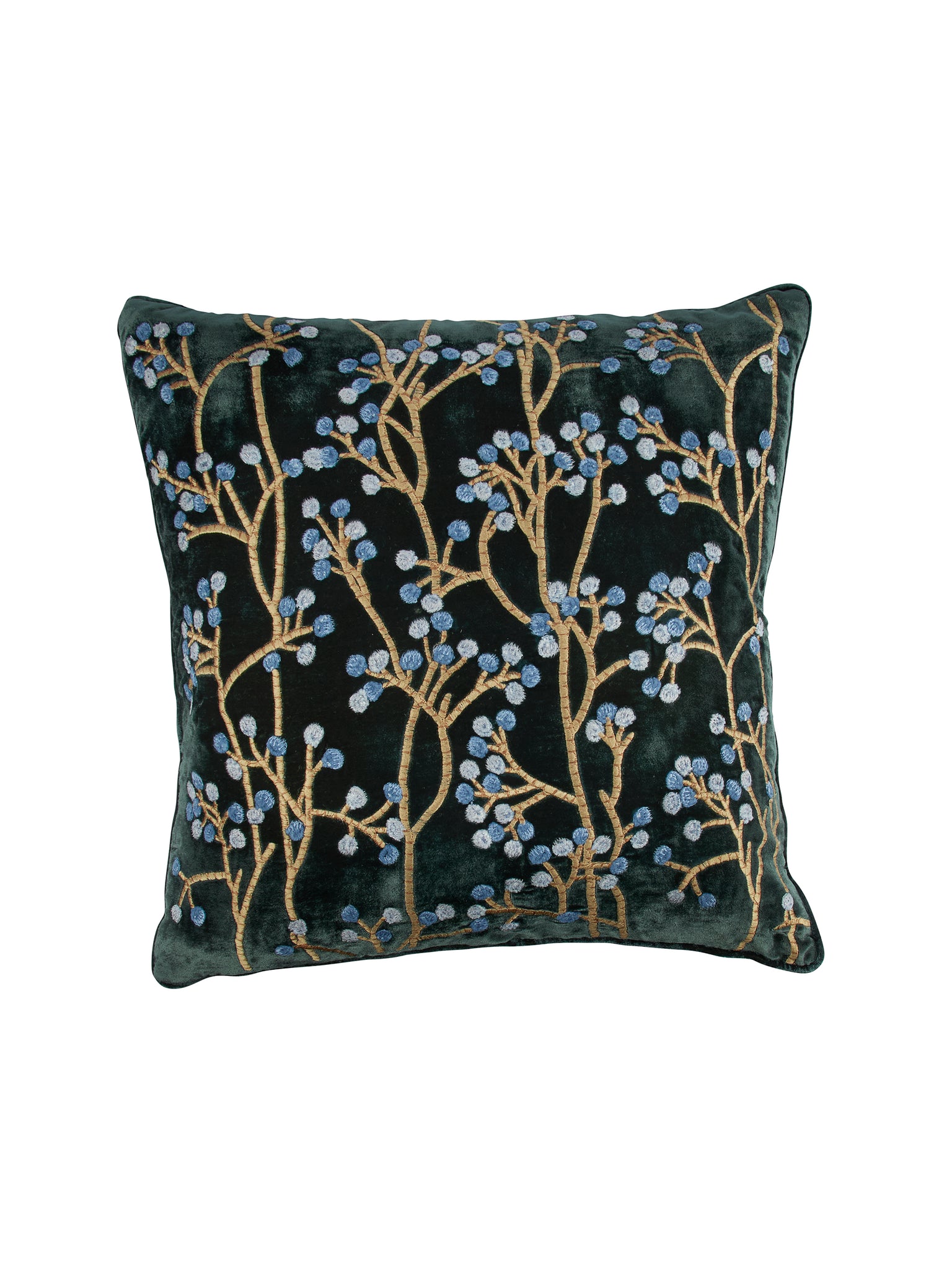 Anke Drechsel Embroidered Berries and Twigs Pillow Weston Table