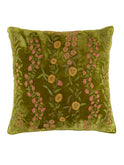 Anke Drechsel Embroidered Garden Foliate Green Pillow Weston Table