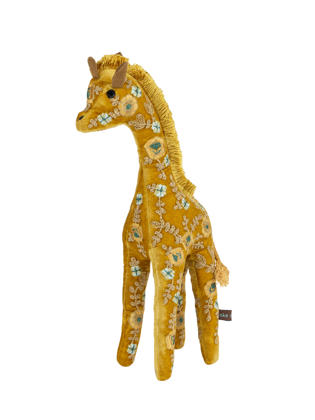 Anke Drechsel Embroidered Giraffe Yellow Antique Gold Weston Table