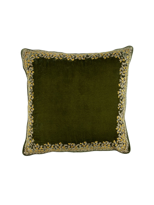 Anke Drechsel Embroidered Jamila Frame Light Green Pillow Weston Table