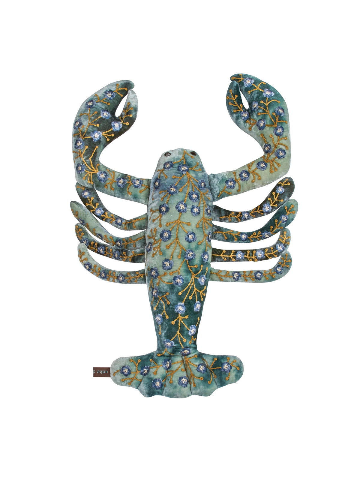 Anke Drechsel Embroidered Light Blue Lobster Weston Table
