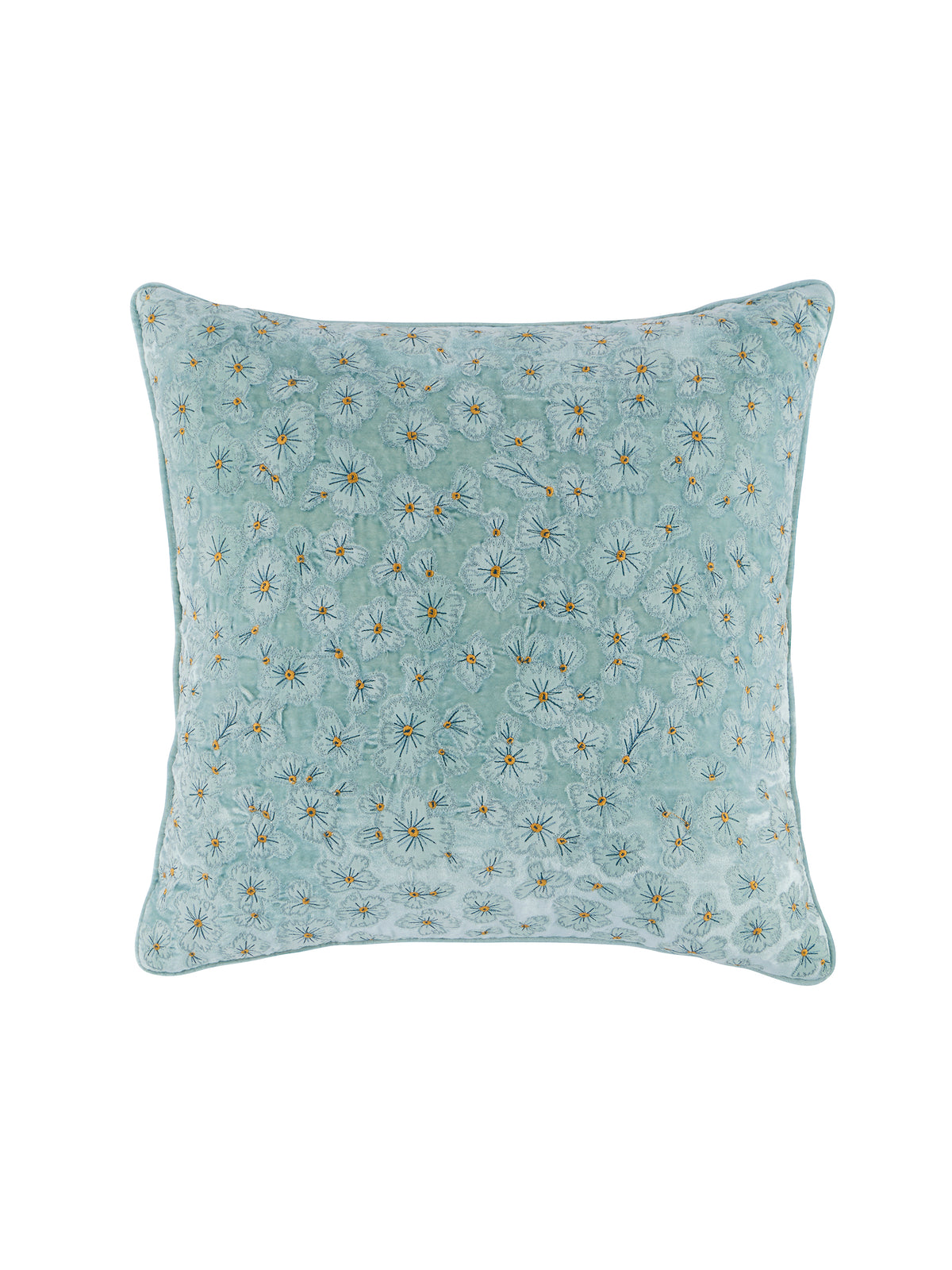 Anke Drechsel Embroidered Louisa Heavenly Blue Pillow Weston Table