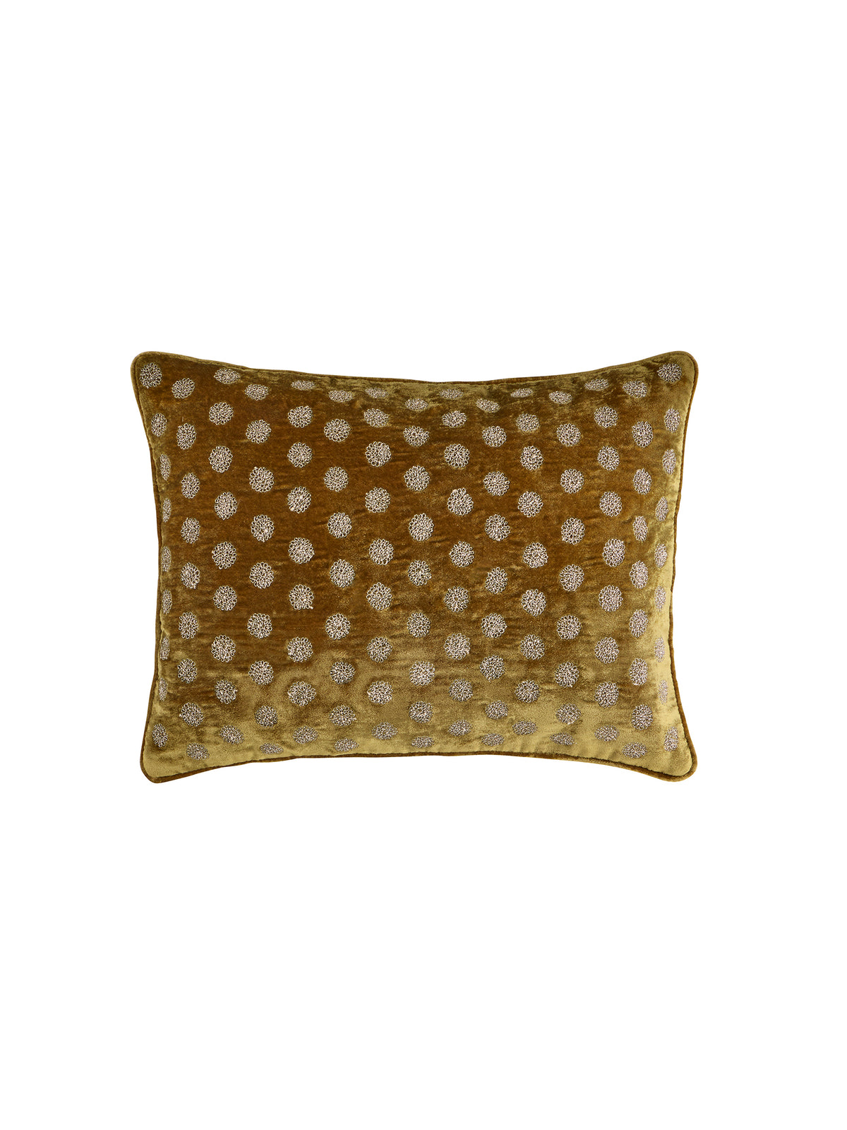 Anke Drechsel Embroidered Medal Light Brown Pillow 12x16 Weston Table