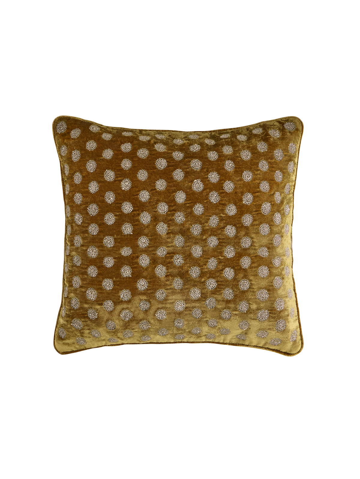 Anke Drechsel Embroidered Medal Light Brown Pillow 20x20 Weston Table