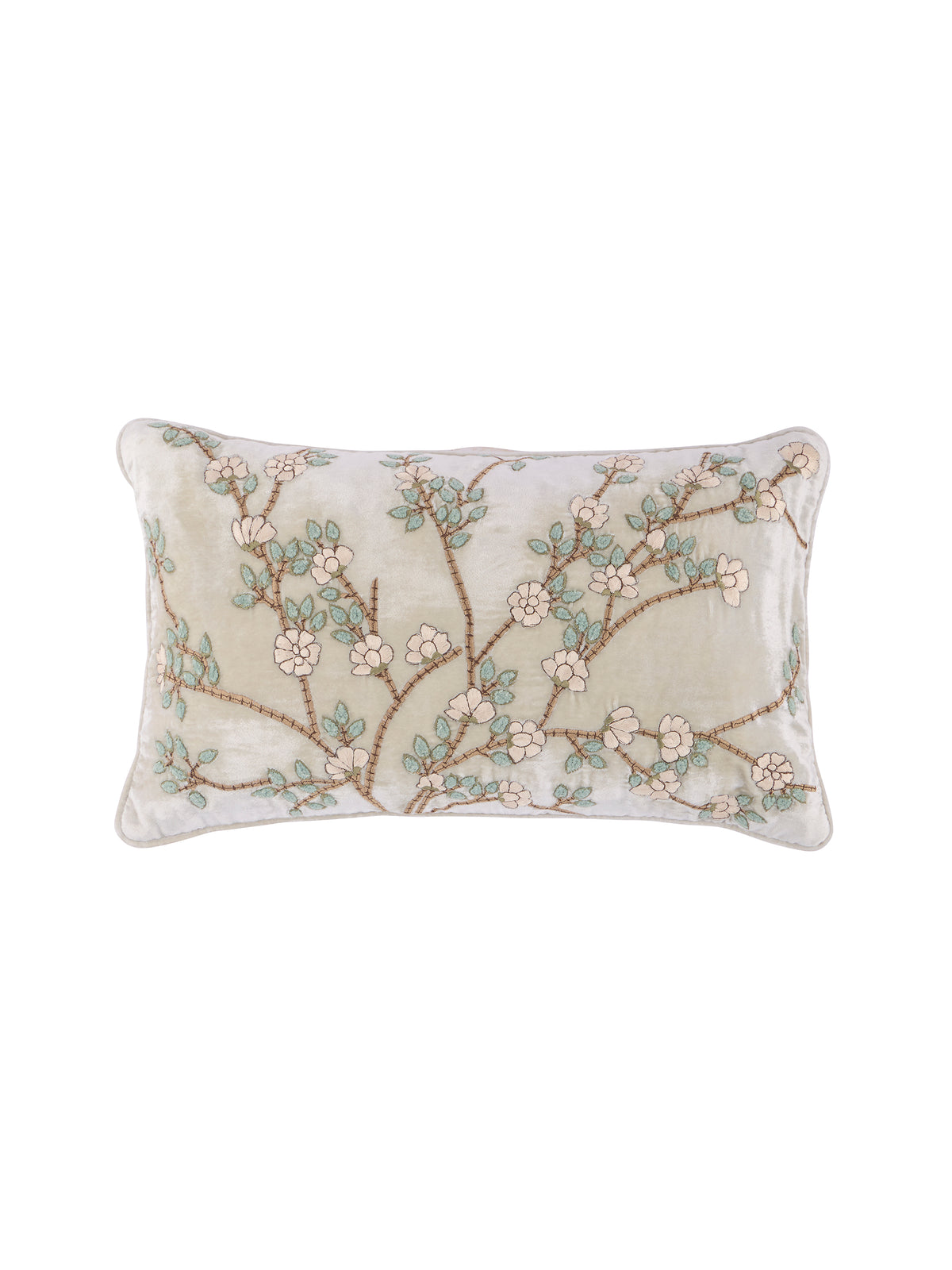 Anke Drechsel Embroidered Tuileries Shaded Blue Pillow Weston Table