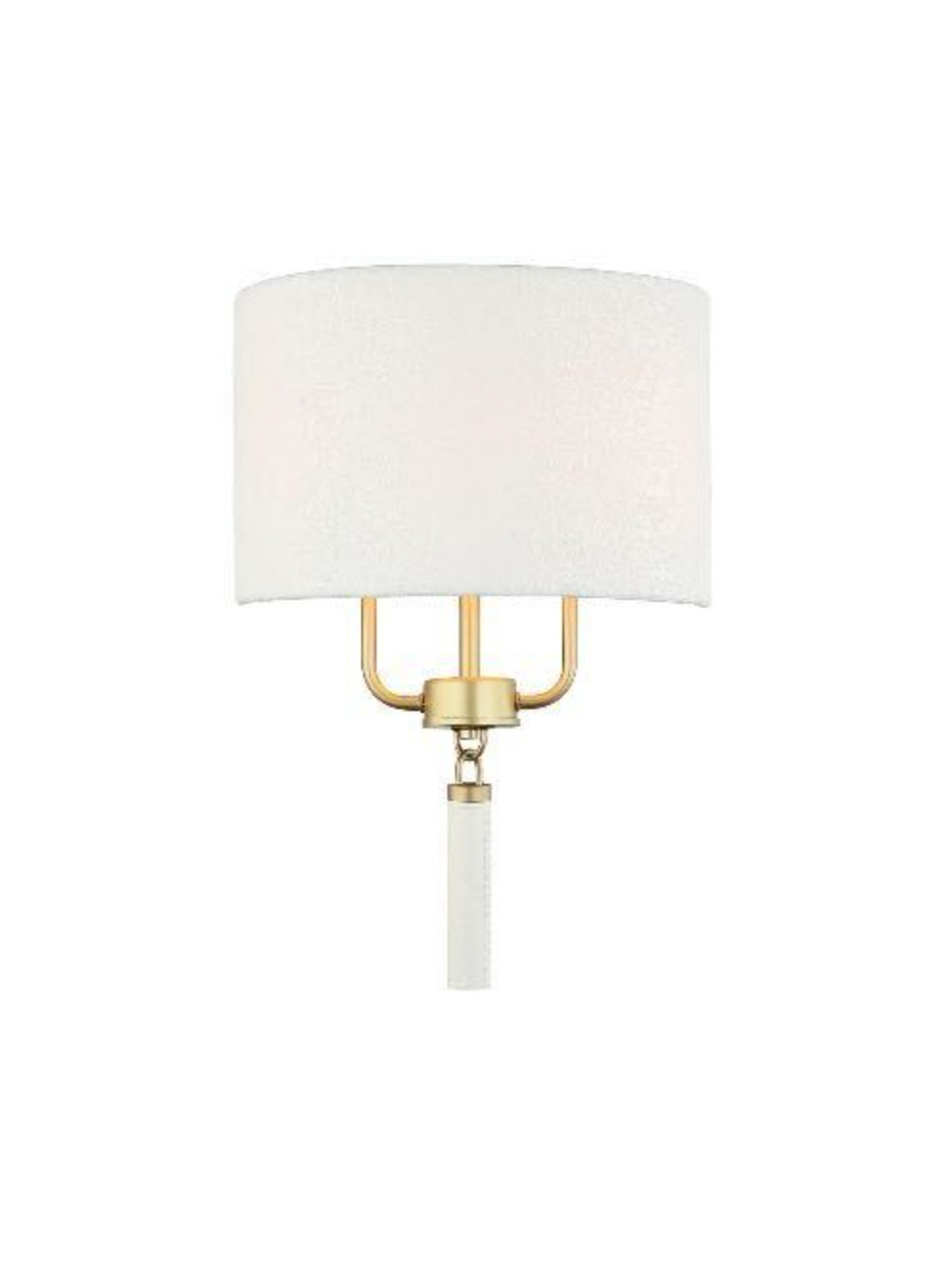 Art Deco Matte Gold Sconce with Leather Trim Weston Table 