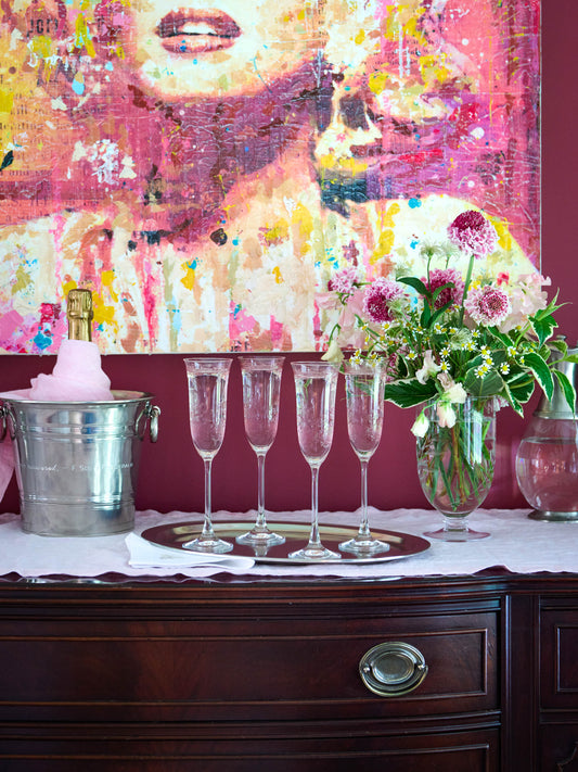 Arte Italica Pink Giardino Flute Weston Table