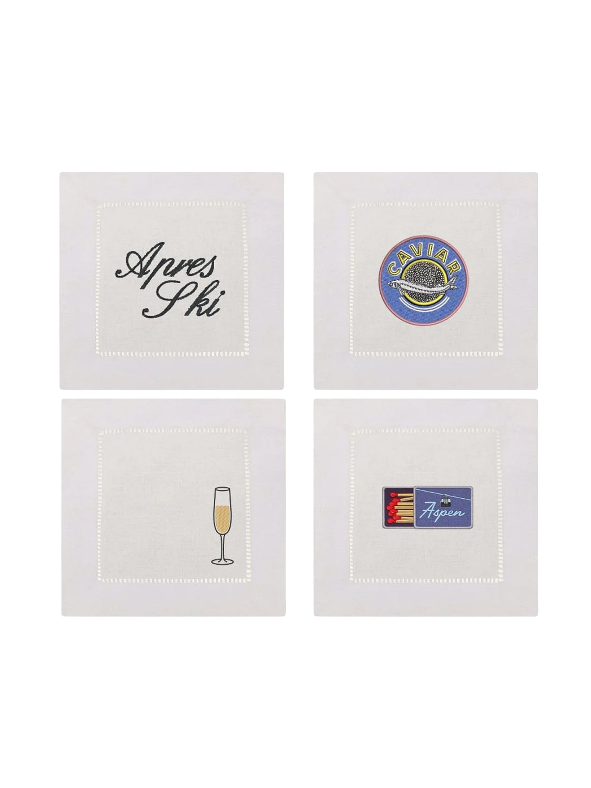 Aspen Ski Linen Cocktail Napkins Weston Table