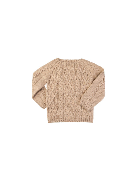 Baby Alpaca Beige Cable Knit Sweater