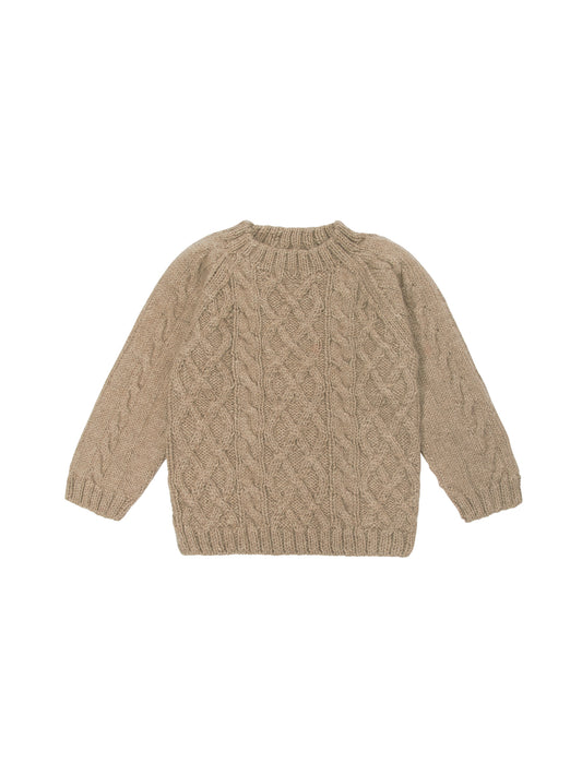 Baby Alpaca Taupe Cable Knit Sweater Weston Table