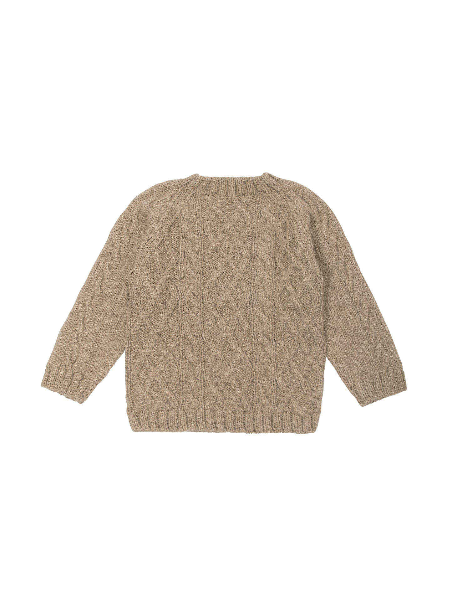 Baby Alpaca Taupe Cable Knit Sweater Weston Table