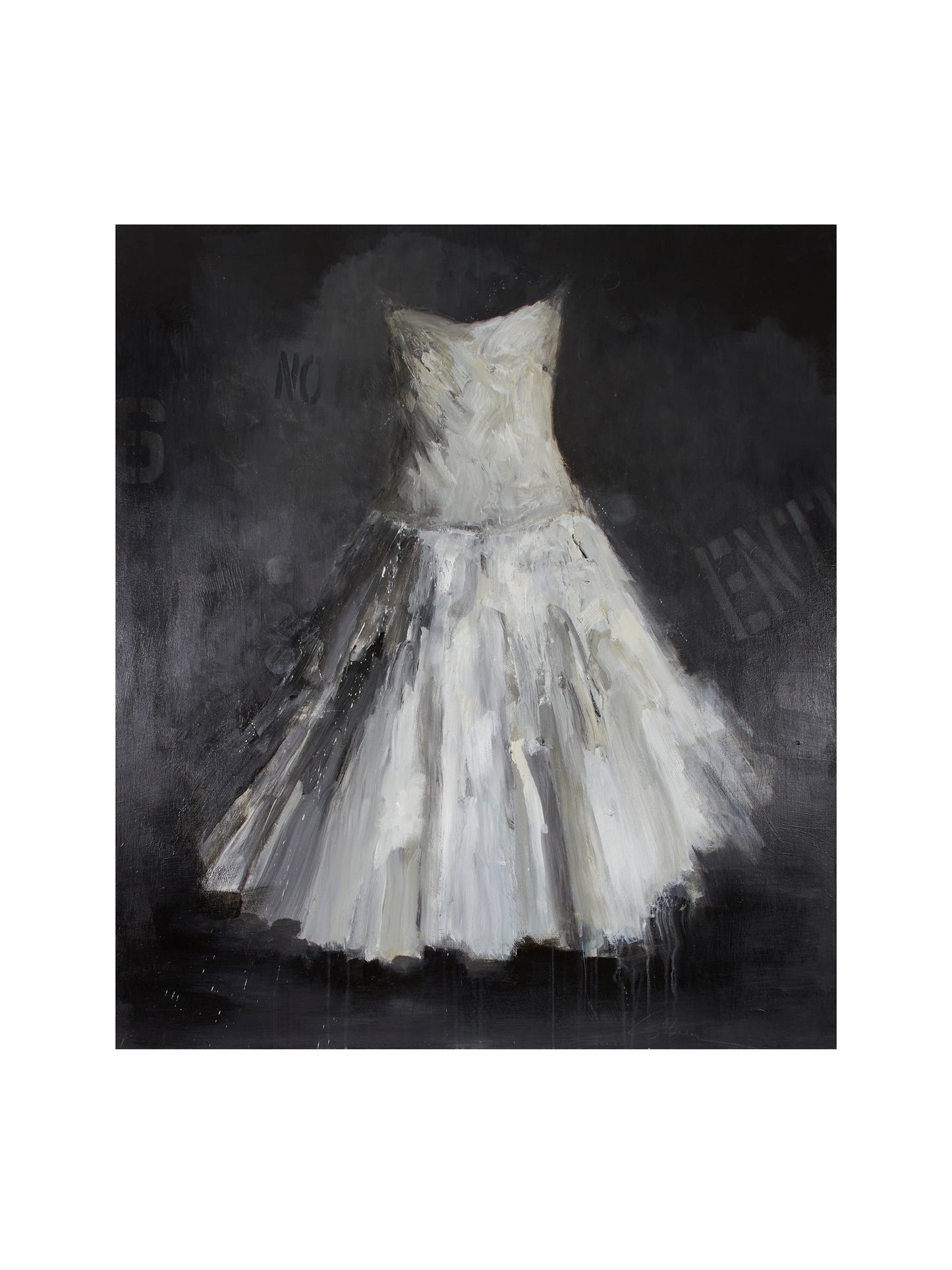 White Dress No Entry Painting Weston Table