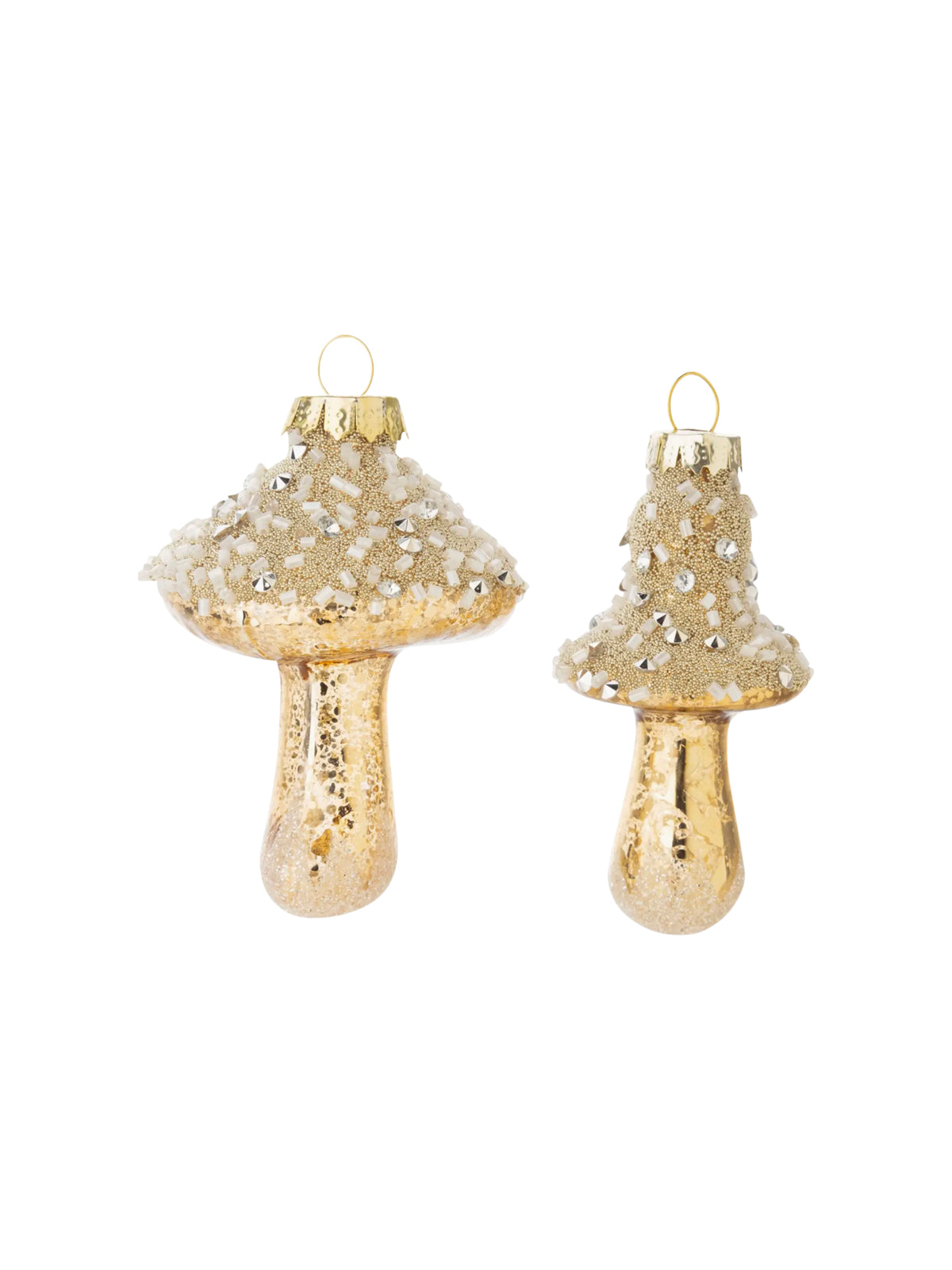 Beaded Gold Mushroom Glass Ornaments Weston Table