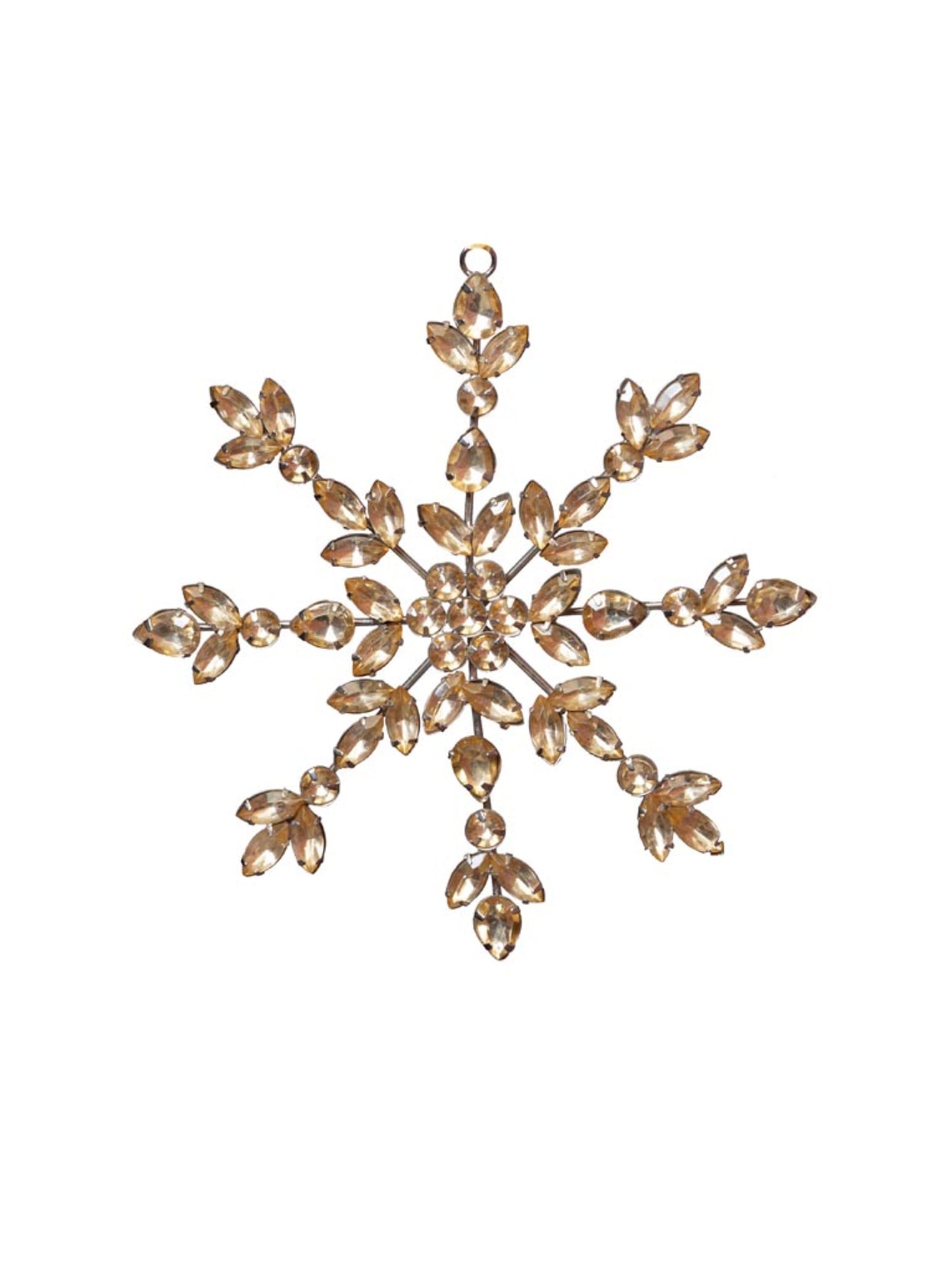 Bejeweled Champagne Snowflake Ornament