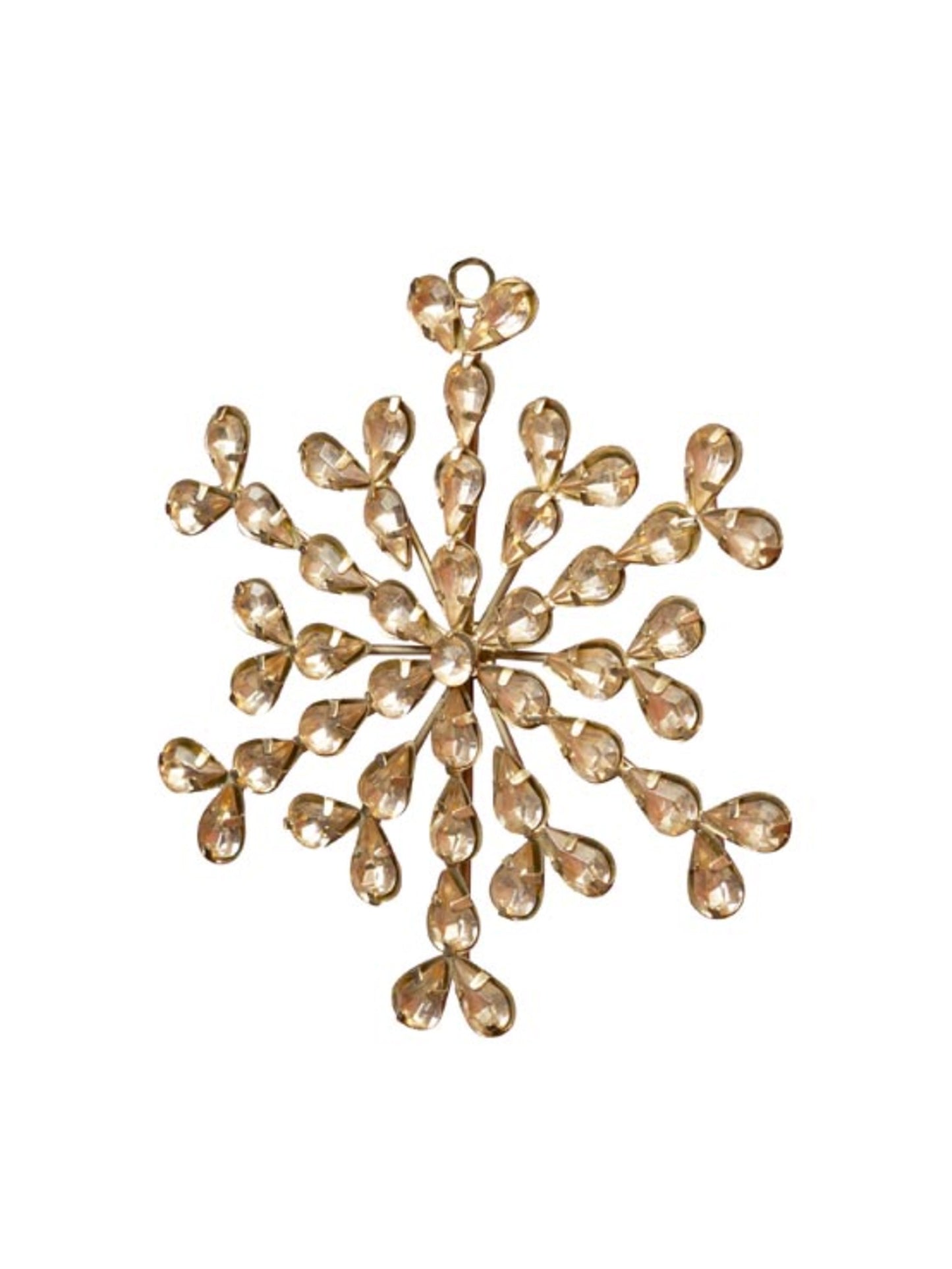 Bejeweled Champagne Snowflake Ornament