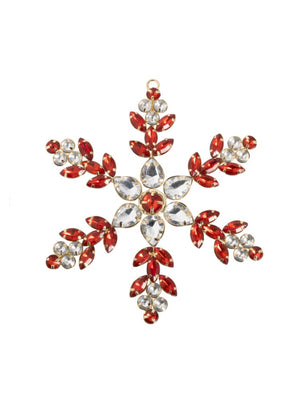  Bejeweled Christmas Red Snowflake Ornament Crown Jewel Weston Table 