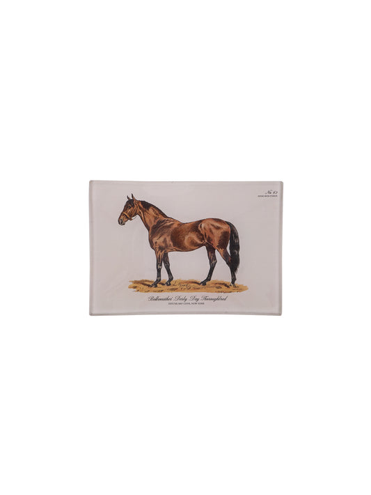 Bellweather Derby Day Thoroughbred Decoupage Tray 4x6 Weston Table
