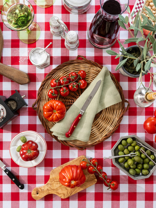 Berti Cutlery Red Insieme Lucite Knives Weston Table