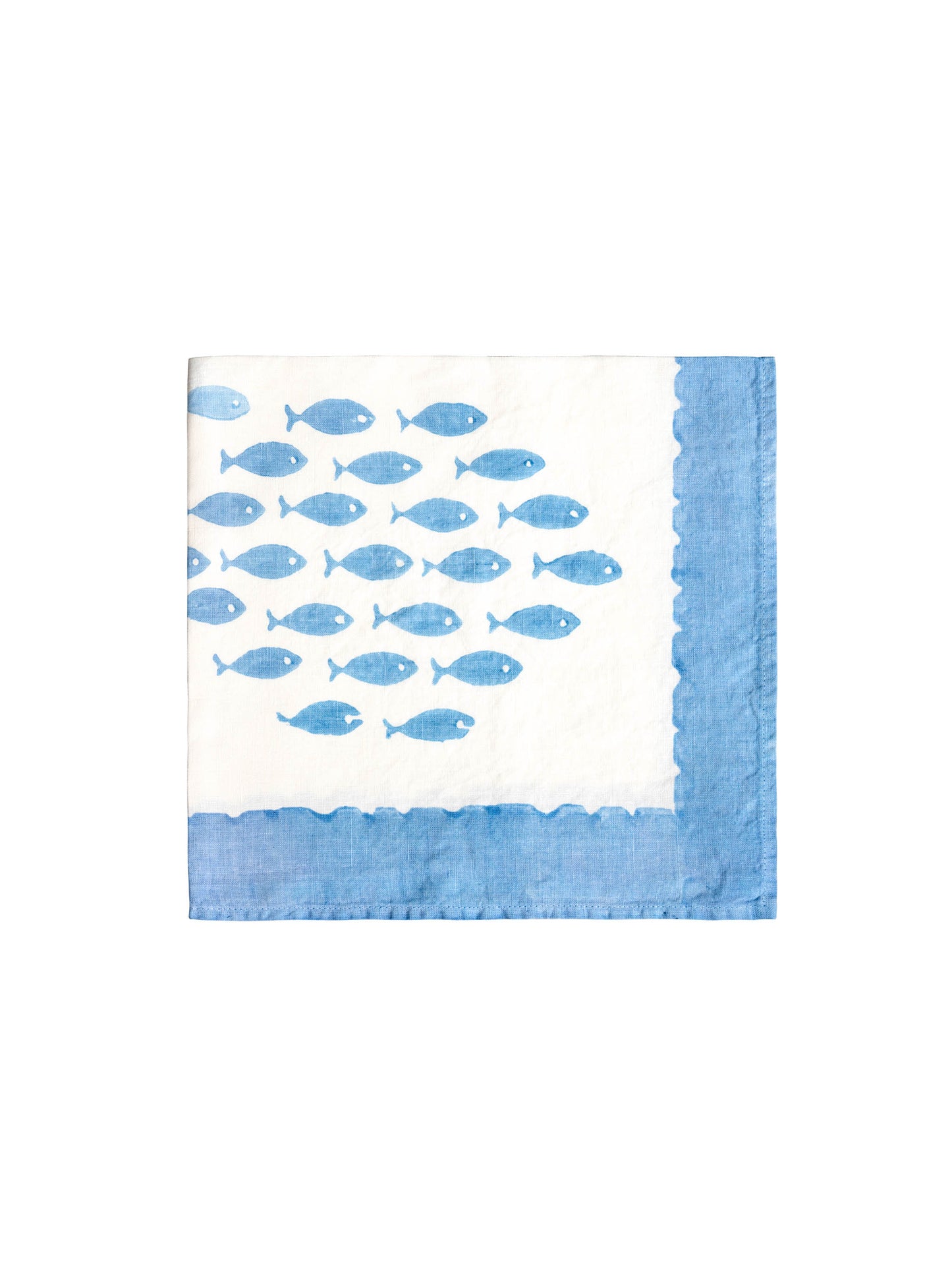 Bertozzi Blue Fish Linen Napkins Weston Table
