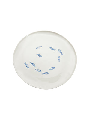  Bertozzi Blue Fish Round Serving Platter Weston Table 