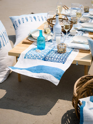  Bertozzi Taormina Blue Linen Collection Weston Table 