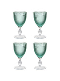 Bicos Bicolor Green Goblets Set of Four Weston Table