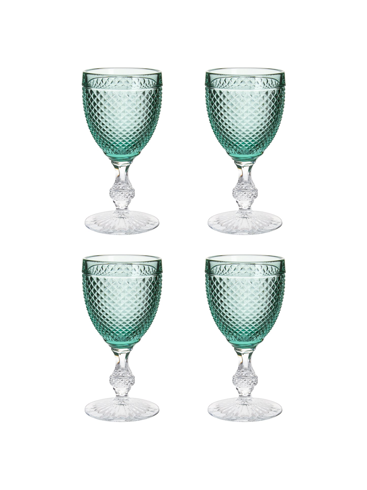 Bicos Bicolor Green Goblets Set of Four Weston Table