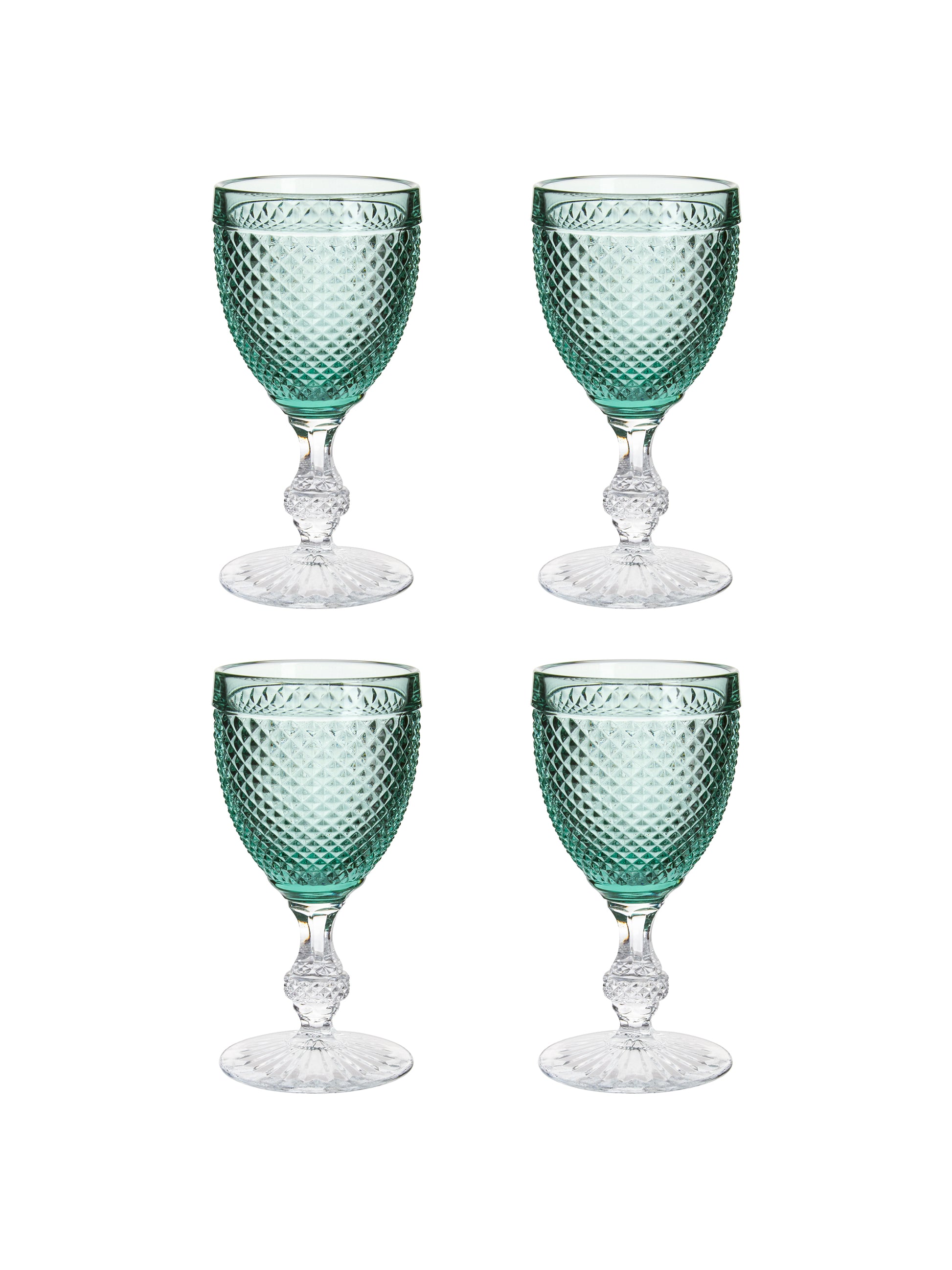 Bicos Bicolor Green Goblets Set of Four Weston Table