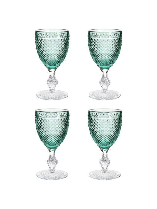 Bicos Bicolor Green Goblets Set of Four Weston Table